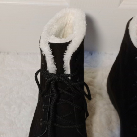 SQL BLACK FAUX SUEDE ANKLE BOOTS SIZE 41/8 - Picture 6 of 12